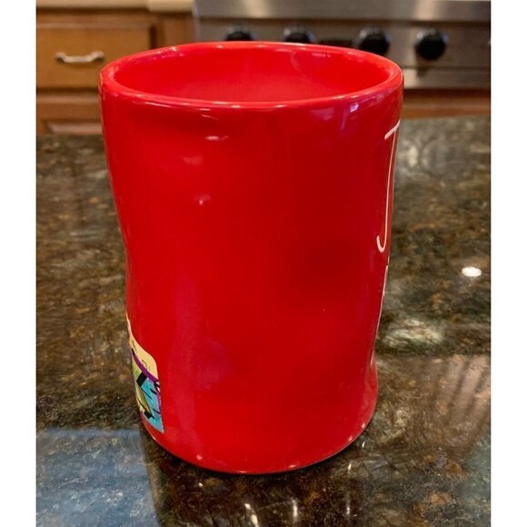 Rae Dunn JINGLE BELLS Candle Ceramic Red Evergreen Mistletoe Christmas - Picture 2 of 6